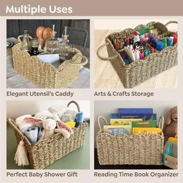 Vivika Wicker Diaper Caddy Organizer for Modern Nurseries