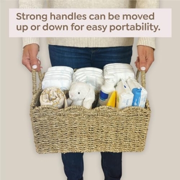 Vivika Wicker Diaper Caddy Organizer for Modern Nurseries