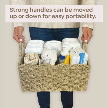 Vivika Wicker Diaper Caddy Organizer for Modern Nurseries