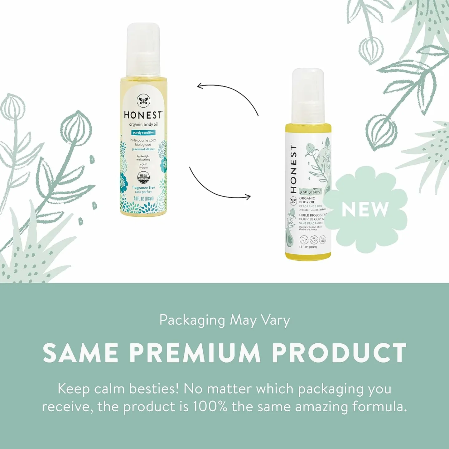 Honest Company Organic Body Oil 4 fl oz for Baby