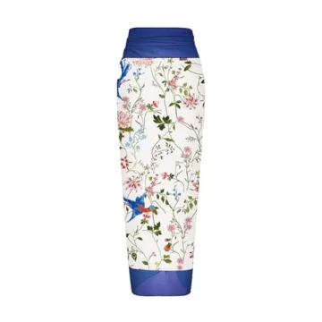 IDOPIP Women's One Piece Swimsuit with Beach Cover up Wrap Skirt Sarong Retro Floral Print Bikini Set Two Piece Bathing Suits