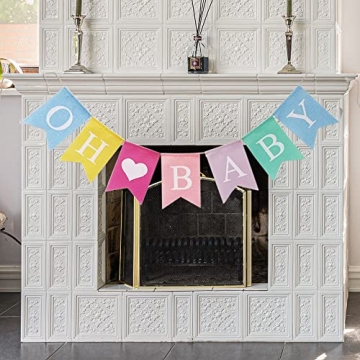 Oh Baby Banner for Baby Shower Pre-strung Decor