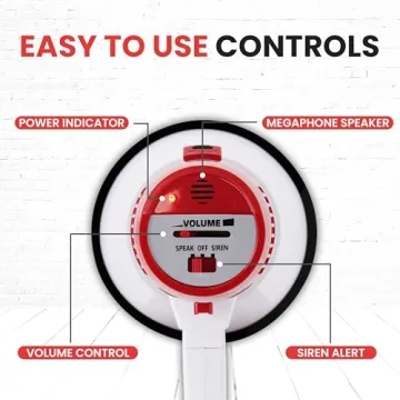 Pyle Megaphone - 20 Watts Bullhorn with Siren & 400 Yard Range