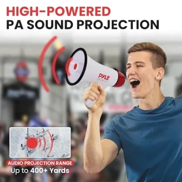 Pyle Megaphone - 20 Watts Bullhorn with Siren & 400 Yard Range