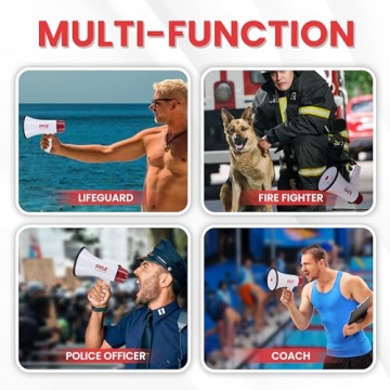 Pyle Megaphone - 20 Watts Bullhorn with Siren & 400 Yard Range