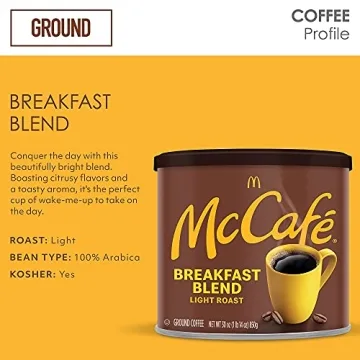 McCafe Breakfast Blend Ground Coffee, 30 oz Canister
