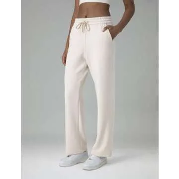 Colorfulkoala Women's High Waisted Ultra Soft Drawstring Modal Sweatpants Wide Leg Casual Lounge 29.5" Inseam Pants with Pockets(S, Pink Suede)