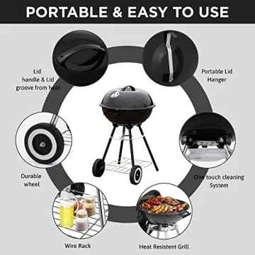 18 Inch Portable Charcoal Grill for Outdoor Cooking