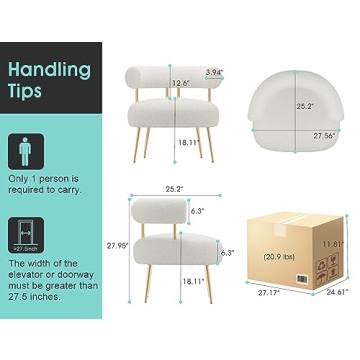 SEYNAR Mid Century Sherpa Accent Chair for Small Spaces