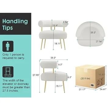 SEYNAR Mid Century Sherpa Accent Chair for Small Spaces