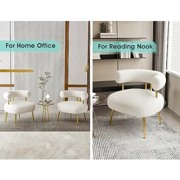 SEYNAR Mid Century Sherpa Accent Chair for Small Spaces