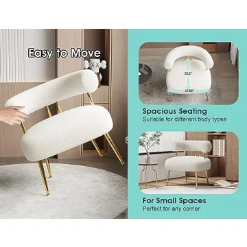 SEYNAR Mid Century Sherpa Accent Chair for Small Spaces