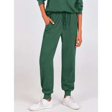 BTFBM Women's 2 Piece Tracksuit Fall Outfits 2025 Long Sleeve Half Zip Sweatshirt Sweatpants Lounge Set Sweatsuits(Solid Dark Green,Large)