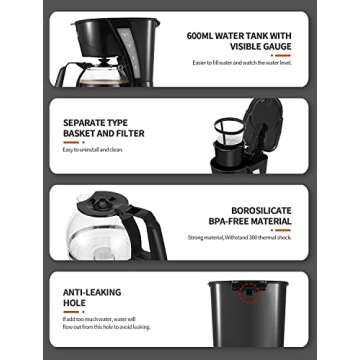 Compact Gevi 4 Cups Coffee Maker for Delicious Brews