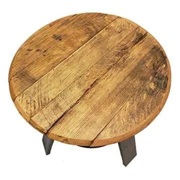 Bourbon Collection Whiskey Barrel Round Top End Table