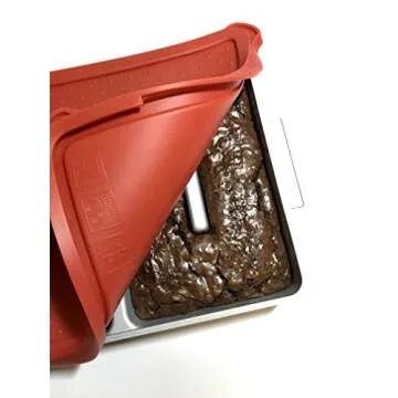 Baker's Edge Brownie Pan Complete Set (Includes Lid & Wedge) The Original All Edges Brownie Pan for Baking, Premium Doble Nonstick Coating, Heavy Gauge Cast Aluminum - Rectangular 9x12 Size Baking Pan