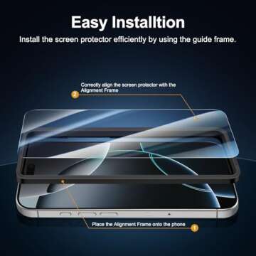 NEW'C 3 Pack iPhone 16 Pro Max Screen Protector