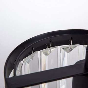 Kitchen Island Pendant Lighting Modern Crystal Mini Chandelier Oil Rubbed Bronze 1 Light Contemporary Crystal Pendant Chandelier for Dining Room Bathroom Bedroom Livingroom Hall (7.5 inch)