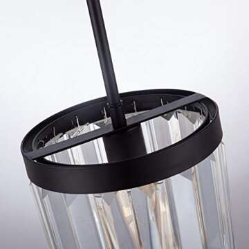 Kitchen Island Pendant Lighting Modern Crystal Mini Chandelier Oil Rubbed Bronze 1 Light Contemporary Crystal Pendant Chandelier for Dining Room Bathroom Bedroom Livingroom Hall (7.5 inch)