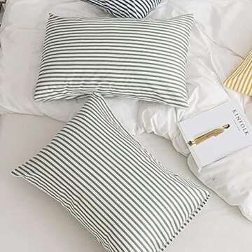 JELLYMONI 100% Natural Cotton Pillowcases Set - 4 Pack