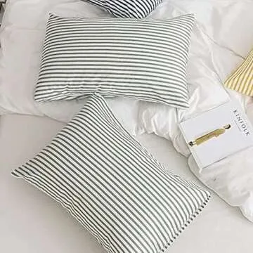 JELLYMONI 100% Natural Cotton Pillowcases Set - 4 Pack