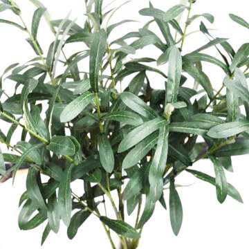 Onetoy 5pcs Olive Branches for Vases Artificial Plants Greenery Stems for Vases Olive Leaves Plant (Green)