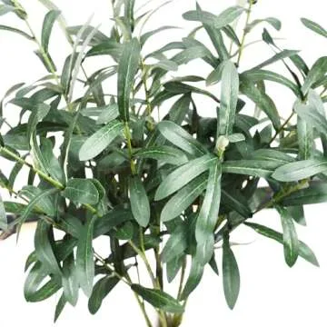 Onetoy 5pcs Olive Branches for Vases Artificial Plants Greenery Stems for Vases Olive Leaves Plant (Green)