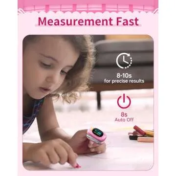 Child Pulse Oximeter, Oxygen Monitor for Kids Baby and Blood Oxygen Saturation Heart Rate Monitor with Automatic Shut-Down, One Directions OLED Display, Include 2 X AAA Batteries