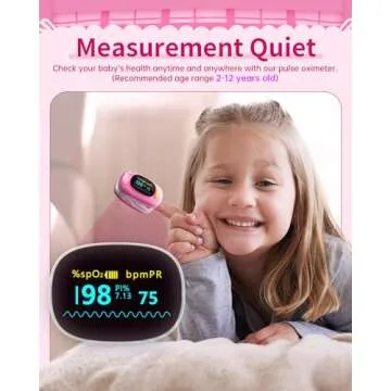 Child Pulse Oximeter, Oxygen Monitor for Kids Baby and Blood Oxygen Saturation Heart Rate Monitor with Automatic Shut-Down, One Directions OLED Display, Include 2 X AAA Batteries