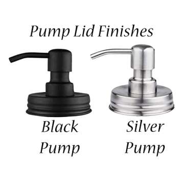 Renewed Decor Rustic Painted Mason Jar Soap Lotion Pump Dispenser - Modern Farmhouse Bathroom and kitchen Decor - Available in 20 colors - Shown in Sky Blue