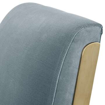Rivet Clover Modern Velvet Brass Arm Chair - Navy
