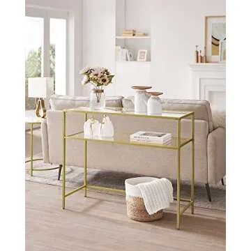 Buy VASAGLE 39.4" Console Table with Tempered Glass Shelves