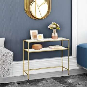 Buy VASAGLE 39.4" Console Table with Tempered Glass Shelves