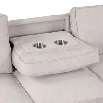 LUMISOL 89" Convertible Sleeper Sofa Bed, L-Shape Sectional Sofa with Pull Out Bed, Reversible Storage Chaise, Upholstered Sofa Couch with Cup Holders & USB Ports for Living Room, Small Spaces, Beige