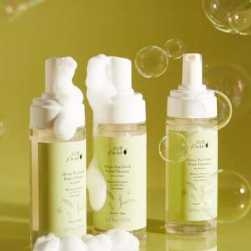 100% PURE Green Tea Cloud Natural Foam Facial Cleanser Daily Face Wash & Deep Hydration Pore Cleansing Makeup Remover for Women Men All Skin Types Even Sensitive, Vegan - 5.07 fl oz