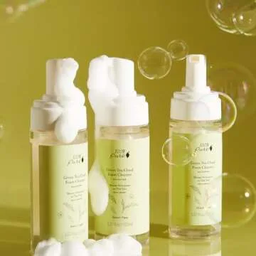 100% PURE Green Tea Cloud Natural Foam Facial Cleanser Daily Face Wash & Deep Hydration Pore Cleansing Makeup Remover for Women Men All Skin Types Even Sensitive, Vegan - 5.07 fl oz