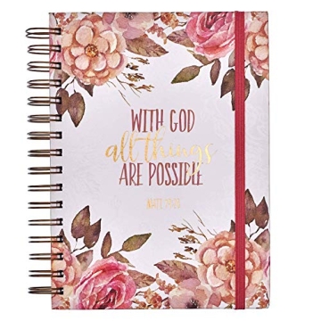 Christian Art Gifts Inspirational Bible Verse Journal with Floral Design
