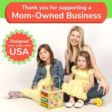 TOYVENTIVE Wooden Activity Cube Montessori Toy for Toddlers