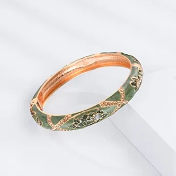 UJOY Vintage Cloisonne Cuff Bracelets for Elegant Style