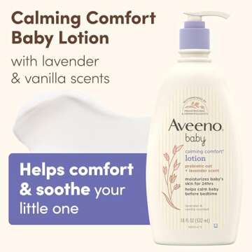 Aveeno Baby Calming Comfort Moisturizing Body Lotion with Relaxing Lavender & Vanilla Scents, Non-Gr...