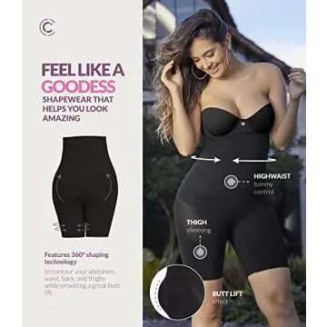 CURVEEZ High-Waisted Tummy Control Body Shaper for Women