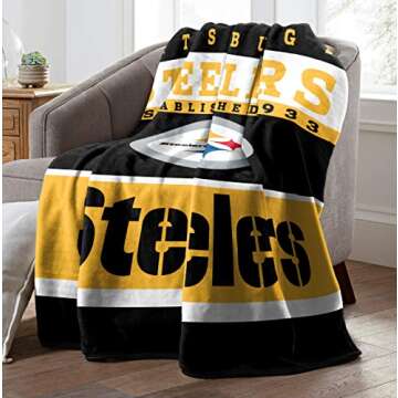 Northwest NFL Pittsburgh Steelers Unisex-Adult Raschel Throw Blanket 60x80