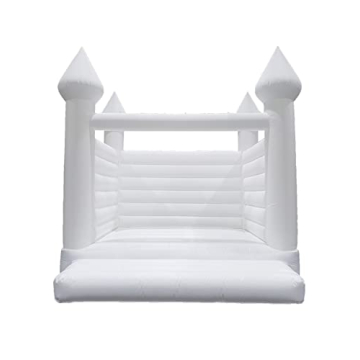 Inflatable White Jumper Castle Jumping Bed Wedding Bouncy House with Air Blower (White, 4 * 3 * 4m/1...