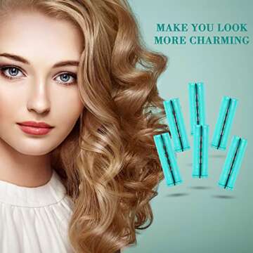 48 Pieces Cold Wave Plastic Curlers with Pintail Comb and Steel Rat Tail Comb for Hairdressing Styling (Green, 0.98 Inch/ 2.5 cm)