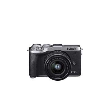 Canon EOS M6 Mark II Mirrorless Digital Compact Camera + EF-M 15-45mm F/3.5-6.3 is STM + EVF Kit, Silver