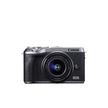Canon EOS M6 Mark II Mirrorless Digital Compact Camera + EF-M 15-45mm F/3.5-6.3 is STM + EVF Kit, Silver