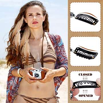 Geyoga 12 Pcs Feather Hair Extensions Clip in Hair Feathers for Women Mardi Gras Cosplay Costume Carnival Party Headdress Boho Feather Clip Accessory Gifts(Brown)