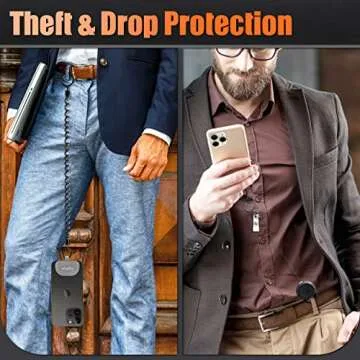 Kaptron Phone Lanyard Tether Set - Anti-Theft Phone Lanyard Tether with Phone Tether Tabs & Mini Phone Lanyard