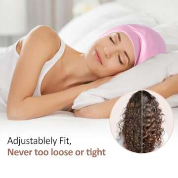 Satin Bonnet Silk Lined Sleep Cap- Adjustable Hair Cover for Women Men Frizzy Hair Night Cap Patients Care
