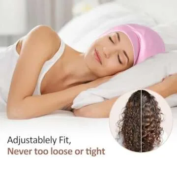 Satin Bonnet Silk Lined Sleep Cap- Adjustable Hair Cover for Women Men Frizzy Hair Night Cap Patients Care
